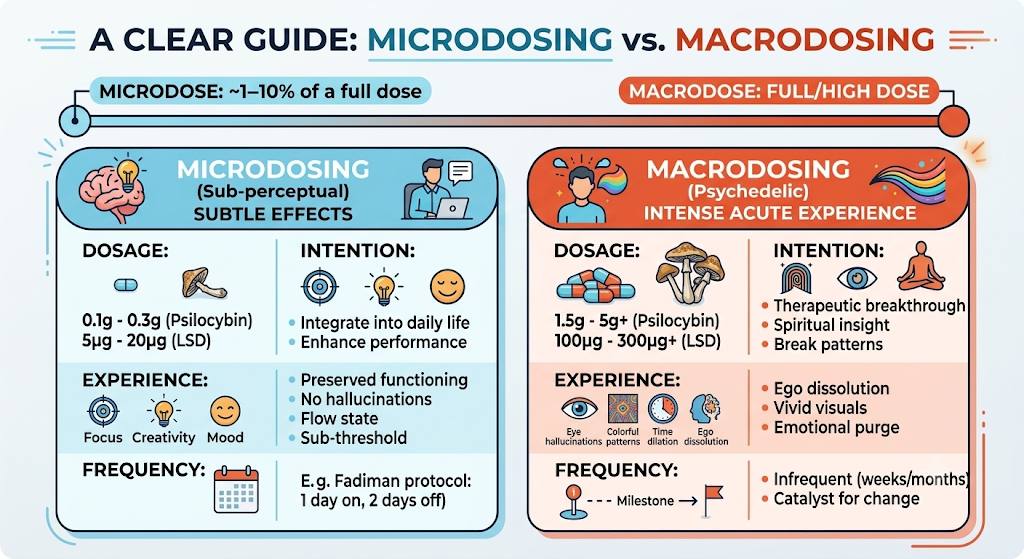 Microdosing vs Macrodosing: Road Trip Mushroom Blend Guide⁠